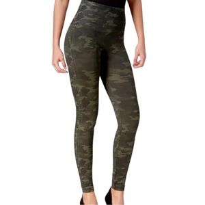 Spanx Look At Me Now Camo Leggings Women M Seamless High Rise Compression Active